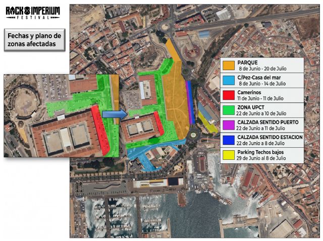 Más cortes de tráfico y limitaciones de aparcamiento a partir de este lunes por el montaje de un festival de rock