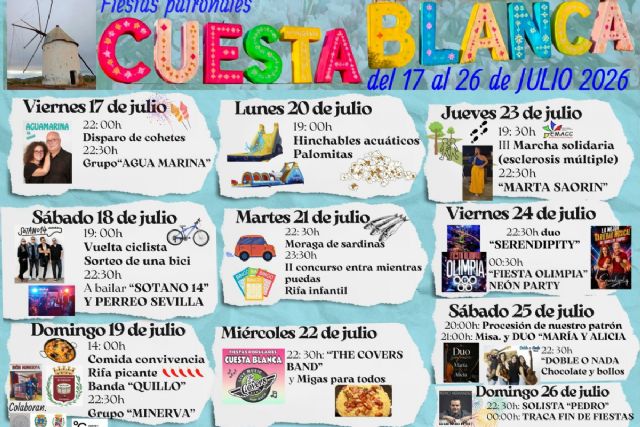 Cuesta Blanca encara los días centrales de sus fiestas patronales con música, gastronomía y los actos en honor a Santiago Apóstol
