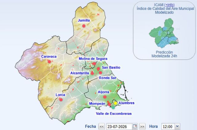 Registrado Nivel 1 preventivo por partículas en La Aljorra y Mompean