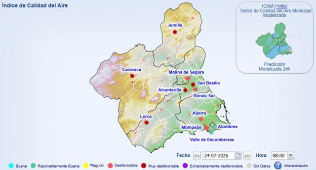 La Dirección General de Medio Ambiente comunica al Ayuntamiento de Cartagena la activación del Nivel 2 Correctivo por partículas en La Aljorra