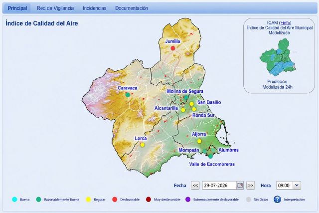 Remite el episodio de contaminación atmosférica por partículas en suspensión