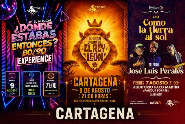 El Auditorio Paco Martín suma en agosto tres nuevos espectáculos musicales para todos los públicos