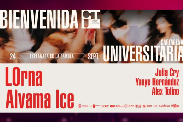 Cartagena celebrará su primera Bienvenida Universitaria con L0rna y una gran fiesta en el recinto de Cartagineses y Romanos