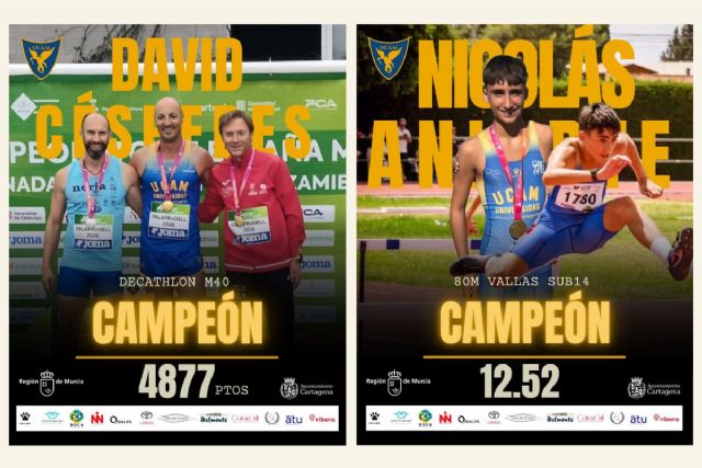 El UCAM Atletismo Cartagena suma dos oros con Nicolás Aniorte y David Céspedes