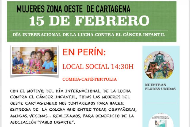 Las mujeres del oeste de Cartagena sortean una colcha solidaria a beneficio de ´Pablo Ugarte´