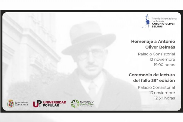 El Premio Internacional Antonio Oliver Belmás celebra este miércoles un homenaje al poeta antes de conocer su ganador