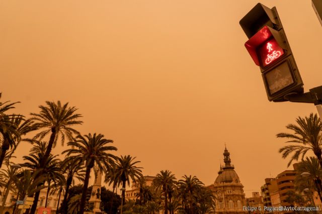 La intrusión de polvo sahariano hace prever la activación del protocolo anticontaminación en Cartagena