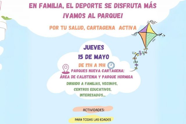 Actividad física gratuita en familia este jueves en el parque activo de Nueva Cartagena