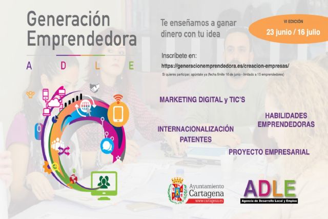 La ADLE abre las inscripciones en la sexta edición del programa Generación Emprendedora Creación