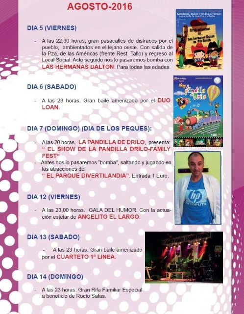 Los Urrutias lleva a su programa de fiestas un parchís viviente y espectáculos de humor