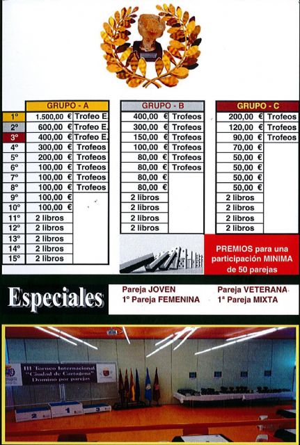 El Torneo de Dominó por Parejas Ciudad de Cartagena celebra este fin de semana su cuarta edición