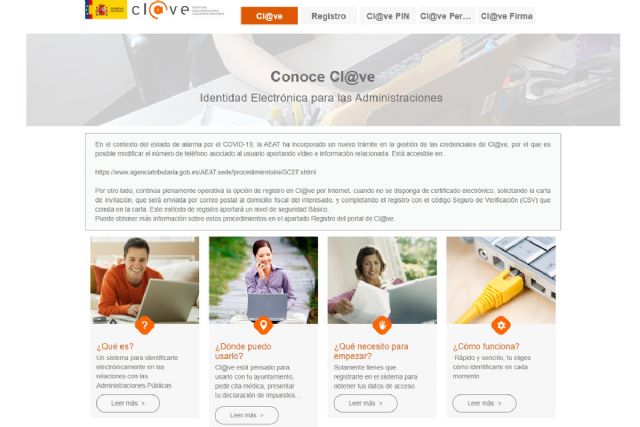 El Ayuntamiento de Cartagena implanta el sistema Cl@ve de identificación no presencial