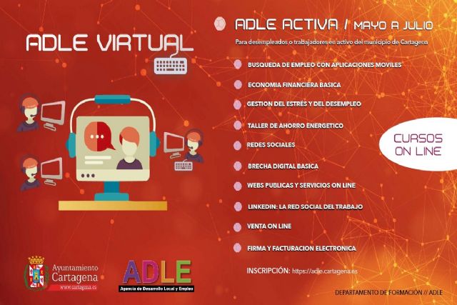 La ADLE oferta 11 cursos online para desempleados y comercio minorista