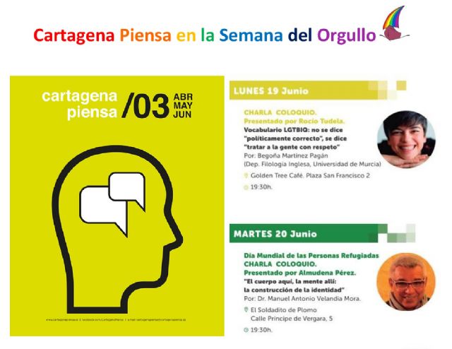 Cartagena Piensa organiza dos charlas con motivo de la Semana del Orgullo