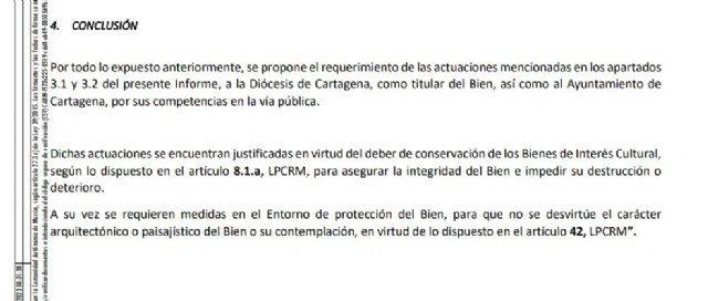 La Comunidad Autónoma exige a la Diócesis y al Ayuntamiento actuaciones urgentes en la Catedral