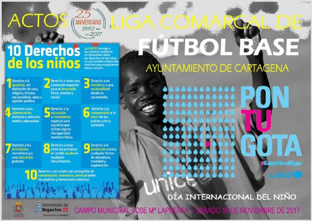 La Liga Comarcal de Futbol Base apoya la labor de UNICEF a favor de la Infancia