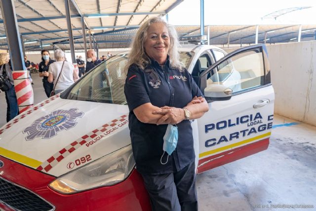 La primera mujer que ingresó en la Policía Local de Cartagena vive su última jornada laboral