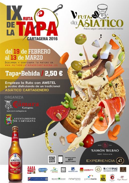 El viernes comienza la IX Ruta de la Tapa y V Ruta del Asiático de Cartagena