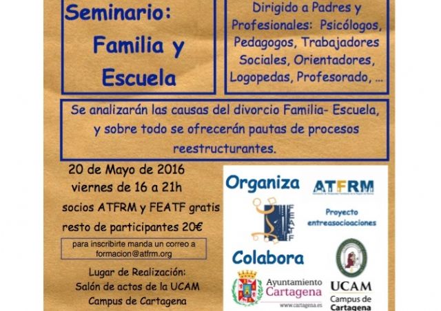 La Concejalía de Educación promueve un seminario sobre familia y escuela