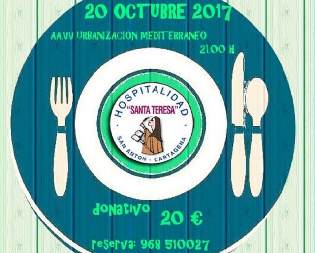 La Hospitalidad Santa Teresa organiza una cena solidaria