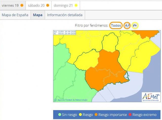 La AEMET emite aviso naranja por lluvias en las próximas horas que pueden llegar a los 100 litros