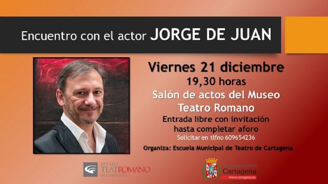 El actor Jorge de Juan narrará su experiencia en cine, teatro y televisión en el Museo del Teatro Romano