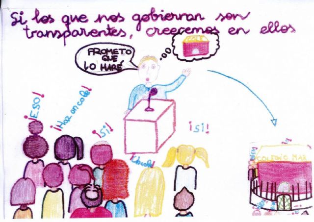 Los alumnos de primaria de Cartagena expresan la transparencia en dibujos