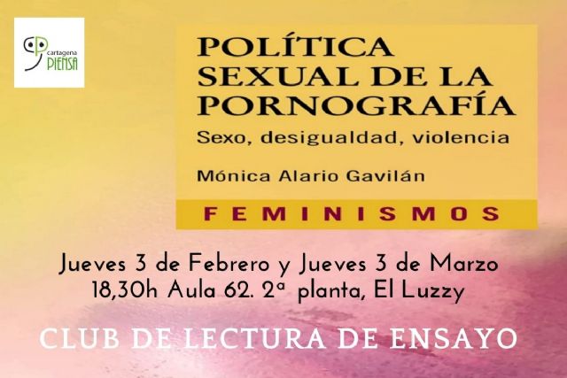 El Club de Lectura analizará el ensayo ´Política Sexual de la Pornografía´ en su nueva edición