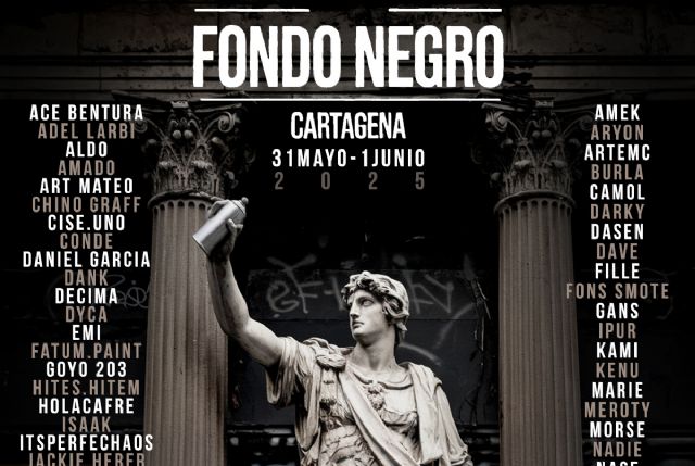 El proyecto de arte urbano ´Fondo Negro´ llega en forma de mural a Cartagena