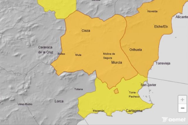Se mantiene el aviso amarillo por altas temperaturas este domingo y lunes en Cartagena y comarca