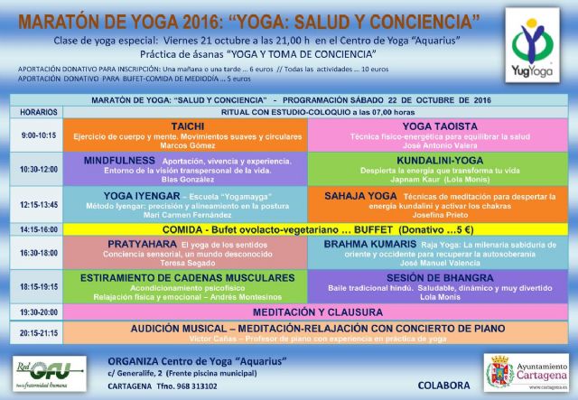Un Maratón de Yoga y Meditación llega a Cartagena con más de doce horas de actividades