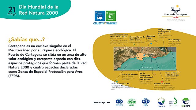 El Puerto de Cartagena, ejemplo de sostenibilidad en el Día de la Red Natura 2000
