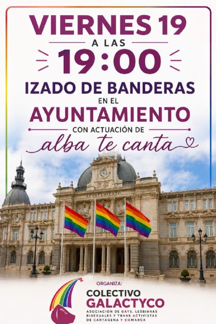 GALACTYCO iza la bandera de la diversidad en el Ayuntamiento y los campus de la UPCT y celebra la fiesta pre-EnorgulleCT este viernes
