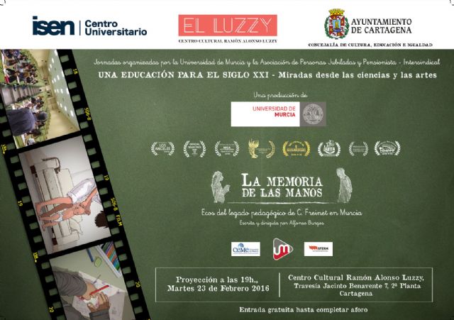 El premiado documental La Memoria de las Manos. Ecos del Legado Pedagógico de C. Freinet en Murcia, llega al Luzzy