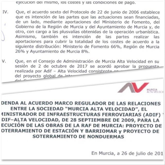 MC: PP, PSOE y Ciudadanos quieren un AVE a Cartagena sin soterrar