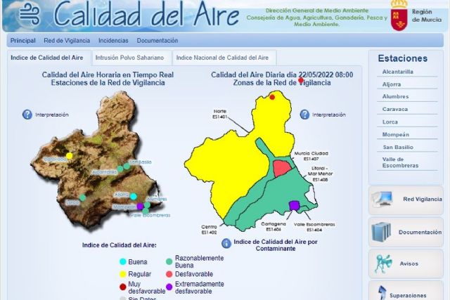 Desactivados los niveles preventivos por partículas en suspensión en La Aljorra y Cartagena