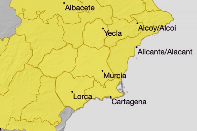 Aviso amarillo por lluvia y tormenta esta madrugada en Cartagena y comarca