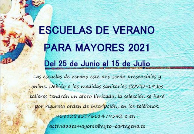 Servicios Sociales abre el plazo de inscripción para las Escuelas de Verano de las personas mayores