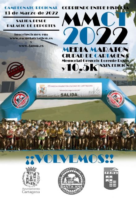 Cartagena decidirá los títulos regionales de media maratón 2022