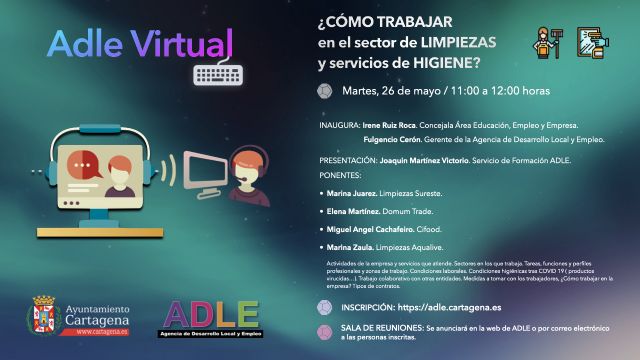 Abiertas las inscripciones para la sesión online de la ADLE sobre búsqueda de empleo en el sector de la limpieza