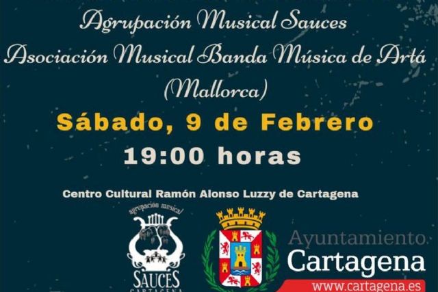 La Agrupación Musical Sauces actuará en un concierto conjunto con la Banda de Música de Artá de Mallorca
