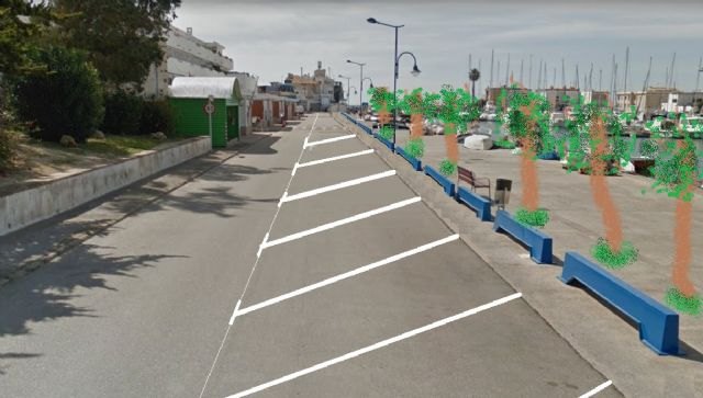 Transporte y arbolado en el puerto de Cabo de Palos