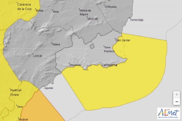 Aviso amarillo por fenómenos costeros este martes en Cartagena