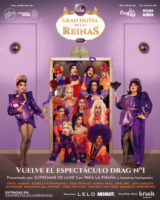 El 'Gran Hotel de las Reinas', el espectáculo drag musical más grande del país, llega por primera vez a Cartagena