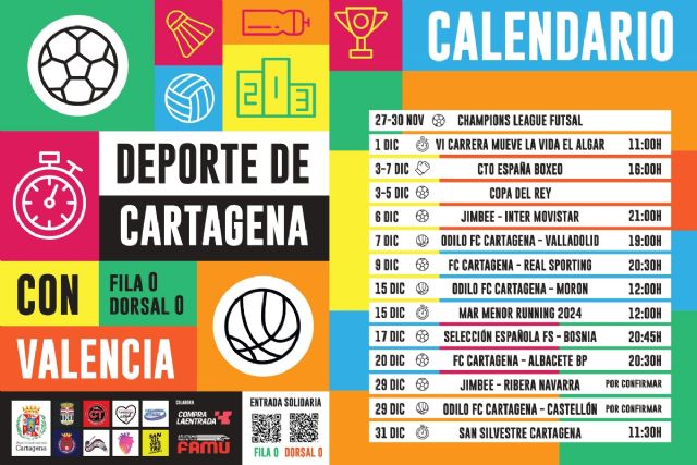 El Ayuntamiento de Cartagena habilita una fila 0 y dorsal solidario para ayudar a los damnificados por la Dana