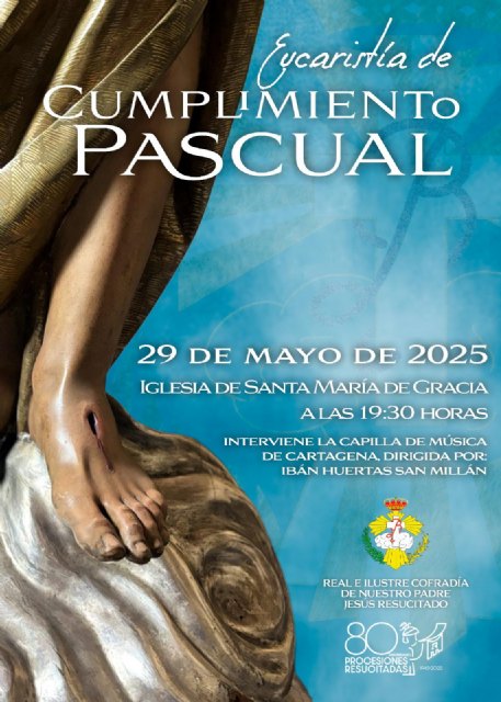 La Cofradía del Resucitado culmina su 80 aniversario con una procesión extraordinaria y actos conmemorativos