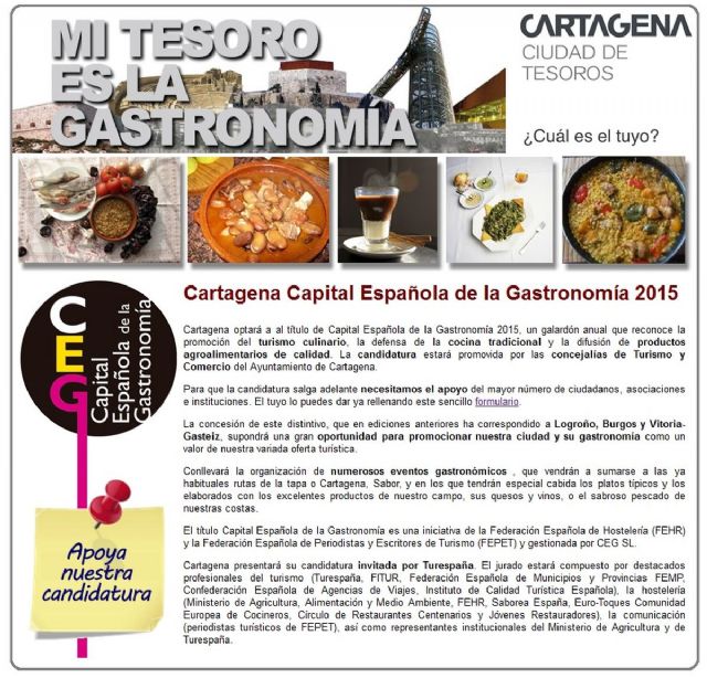 Cartagena competirá con otras cuatro ciudades por ser la Capital Española de Gastronomía 2015
