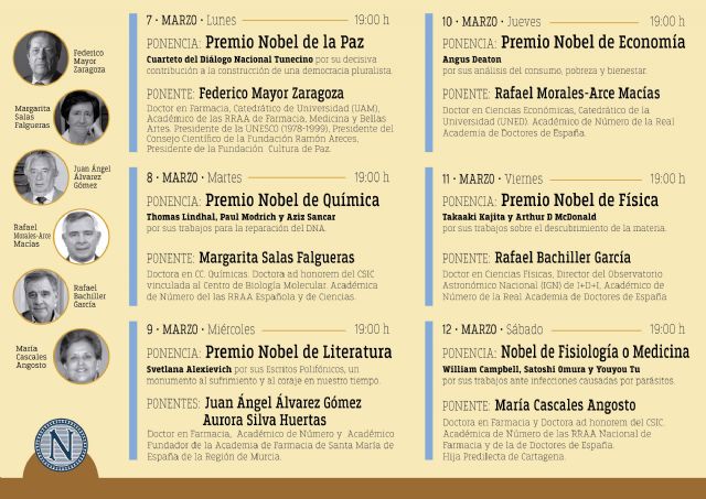 Federico Mayor Zaragoza abrirá el lunes próximo el ciclo de conferencias sobre los Premios Nobel en Cartagena