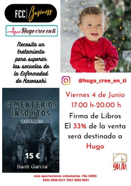 Firma de libros en la Zona Bussines del FC Cartagena a beneficio de Hugo