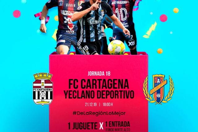 Un juguete por una entrada en el partido del FC Cartagena frente al Yeclano Deportivo